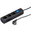 Kopp 233105008 - Plus Ciabatta con 3 prese con protezione contro le sovratensioni dispositivo, IP20, 3600 W, Nero, 1.4 m di cavo