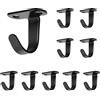 NearMoon Ganci a soffitto in acciaio inox con montaggio a vite, ganci per asciugamani/accappatoi appendiabiti, resistenti, per bagno, cucina, armadio, garage, confezione da 10 (nero opaco)