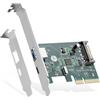 Binardat Scheda di espansione da PCIE a USB 3.2 Gen2 da 10 Gbps, 2 porte USB Type-A e Type-C porte, autoalimentata, staffa a basso profilo, adattatore controller hub USB3.2 per Windows 10/11
