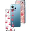 DiaryTown Cover per Xiaomi Redmi Note 14 4G (Global Version 163.3mm) Motivo Bello Trasparente Ultra TPU+PC Custodia in Silicone Antiurto Bumper Protettiva Case per Redmi Note 14 4G - Ciliegia