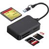 Oblinple 4 in 1 Lettore Schede SD USB 3.0, Adattatore Micro SD USB C, Memory Card Reader TF MS CF MMC UHS-I Compact Flash, Multi Porta Adapter Scheda Memoria per PC MacBook Pro, Windows MacOS Android