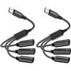 MOGOOD Splitter 3 in 1 da USB-C a USB-C (2 Pizze), 480 Mbps, Potenza di Ricarica PD 60W, Convertitore da Tipo C Maschio a 3*Tipo C Femmina, Adatto per Laptop, PC, Table, Smartphone