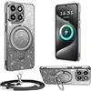 XCYYOO Custodia protettiva per Honor 400 Smart con cordoncino - Con catena per cellulare rimovibile - In silicone trasparente - Anti-urto - Anello di supporto - Con catena per Honor 400 Smart