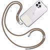 TBOC Cordino Catenella Laccio Strap Porta Cover [Marrone] con Toppa di Fissaggio [Bianco Ice] per Telefono Cellulare da Collo - Tracolla Catenina con cordini Accessori Telefoni Universale Laccetti