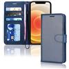 TECHGEAR Cover iPhone 12 / iPhone 12 Pro - Custodia Portafoglio in Pelle Sintetica con TPU Antiurto, Funzione di Supporto con Slot per Schede e Cinturino da Polso per iPhone 12/Pro (6,1 Pollici 2020)