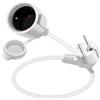 YINGAYOU Prolunga Schuko Corta 16A 250V Prolunga Elettrica Schuko 90 Gradi Impermeabile, 2AC IP44, Adatta per Ambienti Interni o Esterni (Bianco, 0.5 m)
