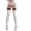 Kutocesy Pelle Overknee Calze Calze Signore Sexy Wetlook Lattice Antiscivolo Collant Lingerie Cosplay Calze Slim (Red)