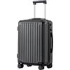 COOLIFE valigia trolley valigia rigida valigia trolley da viaggio realizzata in materiale ABS con lucchetto TSA maniglia telescopica e 4 ruote gemellari (Nero, 56cm)