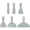 sourcing map Set di 6 raschietti per stucco in plastica flessibile, usa e getta, strumento per la pulizia della vernice, per spackling, rattoppatura e riparazione della pittura, grigio