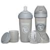 Twistshake 2x Pro Double Biberon Anticolico con Contenitore per Latte in Polvere - 330ml | Capezzolo Simile al Seno in Silicone a Flusso Rapido | Senza BPA | Adatto per Bambini (4m+) | Grigio