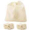 HEIHAK 200 sacchetti in mussola di cotone, 8 x 10 cm, riutilizzabili, con coulisse, per filtrare tè, caffè, spezie