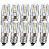 Ruiandsion Lampadina LED E10 220V 230V AC a risparmio energetico, luce indicatore, base a vite 8mm, chipset LED 3030 4SMD, lampadina di upgrade, giallo (confezione da 10 pezzi)
