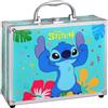AIR-VAL INTERNATIONAL Stitch - Valigetta per trucchi apribile | Set da trucco XXL per bambini con lucidalabbra, ombretto, smalto, fard e accessori - Beauty case con specchio in design Stitch, adatta ai bambini