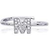 Remo Gammella Anello Donna Uomo. Anello Regolabile Argento 925 ZIRCONI. Anello Lettera ZIRCONI Misura Regolabile (M)