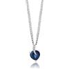 MIORE Collana Donna Argento, Catena con Ciondolo Cuore di Zaffiro e Diamanti Naturali in Argento Sterling 925. Gemma Taglio Cuore. Catenina Grumetta Cm 45. Pendente Donna anallergico.