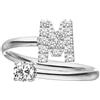 Purelei® Anello Lettere - Anello da donna in acciaio inossidabile resistente - Anelli impermeabili - Anelli regolabili dalla taglia 50 alla 60 - Gioielli alla moda per il tuo look personalizzato