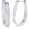 GULICX- Orecchini a cerchio placcati in oro rosa/bianco con zirconia cubica, per donne e ragazze. e Ottone, colore: bianco, cod. E307a