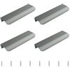 MOROBOR Maniglia a tirare moderna in stile finger edge, 4 pezzi in lega di alluminio per cassetti di mobili, maniglie per armadietti nascosti, maniglie per cassetti da cucina, 120 mm/Grigio antracite