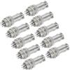 sourcing map 10 connettori aeronautici GX16 a 9 pin, 250 V, 15 A, 16 mm, in metallo, con spina maschio femmina per rimorchi, droni, apparecchiature industriali, argento