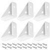 QUARKZMAN 6pz Staffe Angolari, 38x19x38mm Bretelle Acciaio Laminato a Freddo Uniscono Supporto con Viti per Bordo Letto Scrivania (Bianco)