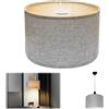 Yunlaishaocer Paralume Lampada da Tavolo, Rotondo Paralume Tessuto Lampada Da Tavolo, per Lampada da Terra, Tavolo e Comodino, Realizzato a Mano, Attacco E27 Paralumi, 30 x 30 x 20 CM(Grigio)