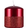 DONAU HOME Candela a colonna di onice, candela di paraffina, 80 x 90 mm, rossa, per decorazione, 45 ore di durata, candele decorative, candela di cera, 1 pezzo