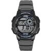 Casio Orologio digitale unisex con quadrante nero per giovani, grigio, Cinghia