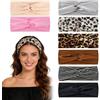 ASDIIT 8 fasce annodate alla moda da donna antiscivolo, in cotone elastico annodato fasce per capelli da donna, in tessuto carino, fasce per capelli da corsa, yoga, palestra, sport all'aria aperta