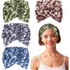 CENCERY Fasce per capelli da donna, confezione da 4: fasce per capelli larghe e sottili in tessuto elastico stile boho, bandane con stampa leopardata e tie-dye per yoga, sport, spa, trucco (combinazione 1)