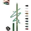 Lestpola Eyeliner in gel verde, matita eye liner cremosa a prova d'acqua, a lunga tenuta, eyeliner waterproof con temperino, ombretto in penna altamente pigmentato con microglitter per occhi sensibili