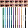 RoseFlower 12 Colori Eyeliner Matita Gel Matita Impermeabile Anti-sudore, Set Penna Eyeliners Anti-alone, Multicolore, Gel Eyeliner, matita per occhi colorati antimacchia regalo da donna