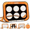 Jubilin Set di porte da calcio, pop-up per bambini, 4 modalità, per giardino, bambini, adulti, porta da calcio, pieghevole, con borsa per il trasporto, per giardino, parco, spiaggia (blu)