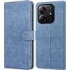 Leacckl Cover per Xiaomi Redmi Note 14 5G (Non per 4G), Custodia a portafoglio in Pelle PU Premium [Magnetica a Scatto] [Funzione Stand], Blu