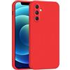 Mixroom - Cover Custodia Case per Samsung Galaxy A35 5G Protezione Fotocamera in Silicone TPU Morbido Opaco Bordi Piatti Colore Rosso