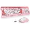 SbocKeeb Ttastiera e Mouse Senza Fili, Tastiera Silenziosa e Mouse Wireless, Full Size, Sottile Tastierino Numerico 2.4GHz, Americana QWERTY per laptop, desktop, MacBook, PC