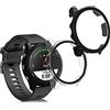 kwmobile 2x Custodia Rigida Smartwatch Compatibile con Garmin Forerunner 255/255 Music Cover - Case Vetro Temperato Orologio Fitness - nero/trasparente