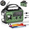 PAZEAU 27000 mAh Radio Manovella,AM/FMPortatile RadioSolare di Emergenza con Bluetooth/Luce diLettura/Torcia/Bussola/Allarme SOS/Power Bank, Batteriaricaricabile per Campeggio,Viaggi