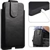 MDJYMYZ Borsa in Pelle per Smartphone Nero, Piccolo Borsello da Cintura Uomo, 7.2 Universale Cellulare Custodia con Clip per Cintura Fondina Porta Cellulare Verticale Marsupio Borsetta Portafoglio Waist Bag