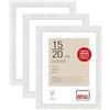 DEHA Design cornice per foto, 15 x 20 cm (set di 3), legno, Bianco, cornice per fotoper posizionarein formato verticale e orizzontale, vetro sintetico, Fontana