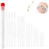 Litoott Set di 20 aghi per perline Big Eye Beading Needles,5 taglie collapsible Beading Set con bottiglia di ago, per la creazione di gioielli