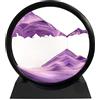 SANDCLE 7 Pittura di Sabbia che scorre - immagine di Sabbia in Movimento, Flow Pittura di Vetro Rotonda a Clessidra 3D, Arte Decorazione Regalo per Casa Ufficio (Viola, 7 Pollici)