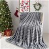 SHANNA Coperte Super Morbide e Calde in Velluto al Latte con Bolle 450 GSM, Adatte per Divano, Grande e Versatile Coperta per Camera da Letto, Divano, Viaggio, Auto, Campeggio (Grigio Scuro, 130x160 cm)