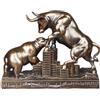 Cutfouwe figure di tori e orsi Figura decorativa per ufficio e soggiorno, amanti della finanza e gli appassionati di borsa,Bronzo