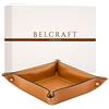 Belcraft Orvieto Svuotatasche in Pelle, Realizzato a mano da Artigiani Toscani, Regalo per la Casa, Porta Oggetti, Marrone Chiaro (19x19 cm)