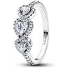 Pandora Anello da Donna in Argento Halo Cuore trilogia 194413C01, 56/17,8, Argento Sterling, Zirconia cubica