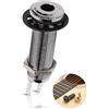 HERCHR Jack Stereo in Metallo per Chitarra, 1/4 6.35mm Ottone Mono Chitarra Cilindro Presa Jack Uscita Ingresso Cilindro con 3 Pin Stereo Chitarra Basso Uscita Jack Spina(argento)