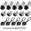 Aiqeer 5 Pezzi 5-Pin GX16 Connettore Aviazione, 16 mm Connettore Aviazione Metallo, 5A Connettore Aviazione Maschio Femmina, con Cappuccio in Gomma e Cacciavite a Croce