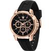 Maserati Orologio da uomo, Collezione Successo, in Acciaio, PVD Oro Rosa, Silicone, con cinturino in Silicone - R8871621012