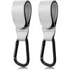 FAYAHAR 2 Pezzi Ganci per Passeggino, Ganci Passeggino Porta Borse Universali, Gancio Accessori in Pelle, per Porta Borse Della Spesa, Cambio Bambino, Zaini, Borsa (Grigio)