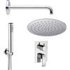 Jacuzzi Set doccia Ray Jacuzzi | Rubinetteria completo di braccio soffione ultrapiatto 20 cm doccetta e incasso doccia con deviatore